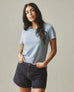 Women's Classic Cotton Crew Tee - Blue Stream